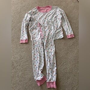 Beaufort Bonnet Pajama Set with Pink Trim and Heart Print